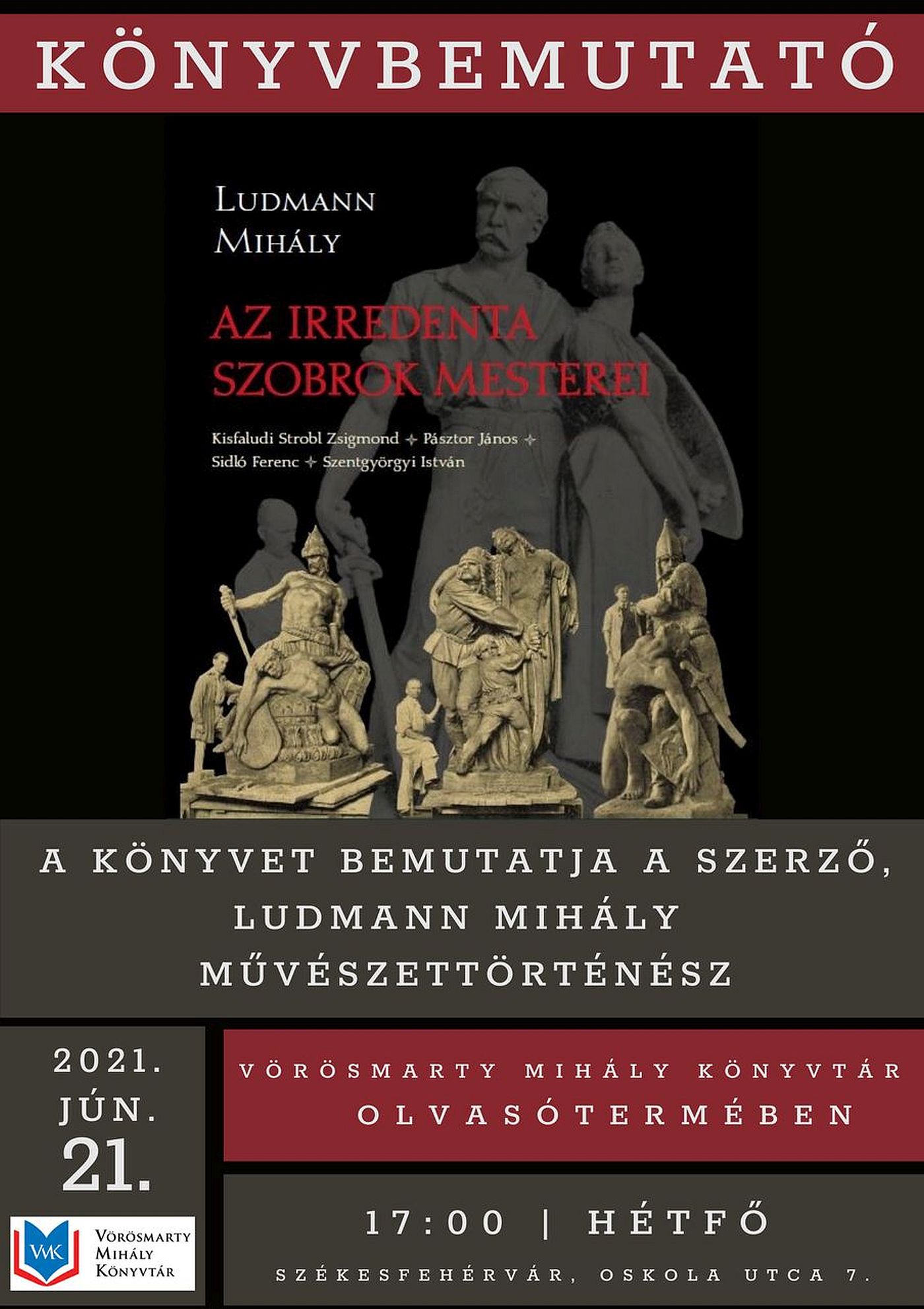 Az Olvasóteremben mutatják be hétfőn Az irredenta szobrok mesterei című könyvet